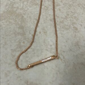 Kendra Scott Rose Gold Pavé Bar Necklace